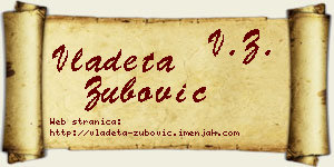 Vladeta Zubović vizit kartica